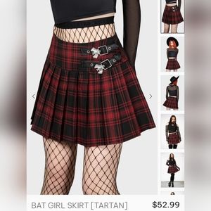 Killstar Plaid Pleated Skirt